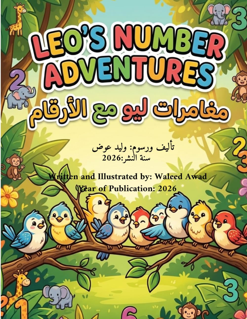 Leo's Number Adventures - مغامرات ليو مع الأرقام: Bilingual Arabic - English Numbers Coloring Book for Kids