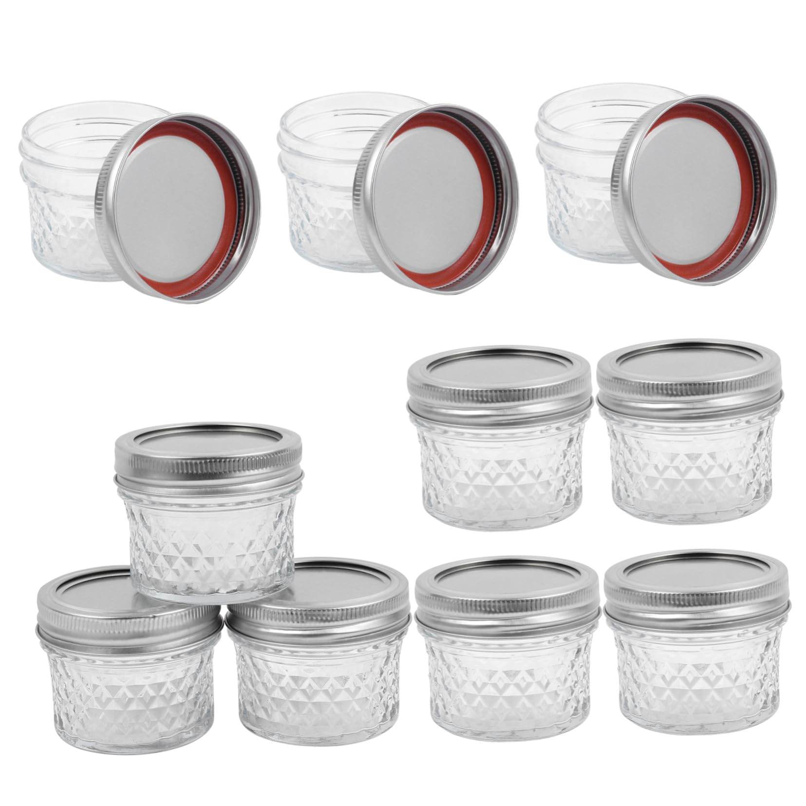 VICASKY 10 Stück Vorratsgläser Aus Glas 100ml Mit Versiegeltem Deckel Transparente Marmeladengläser Für Honig Saft Gewürze Frischhaltedosen Für Küche Und Lebensmittelaufbewahrung