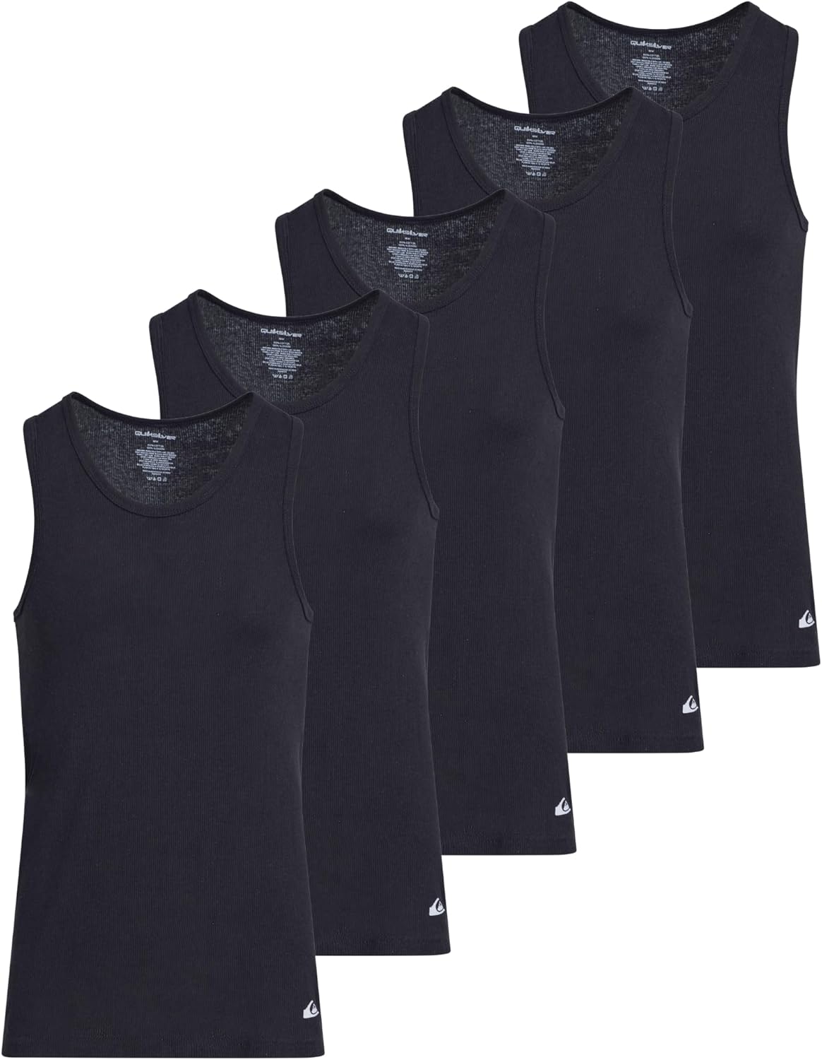 Quiksilver Undershirt Tank Tops for Men - 5 Pack Lightweight Ribbed Tanktops