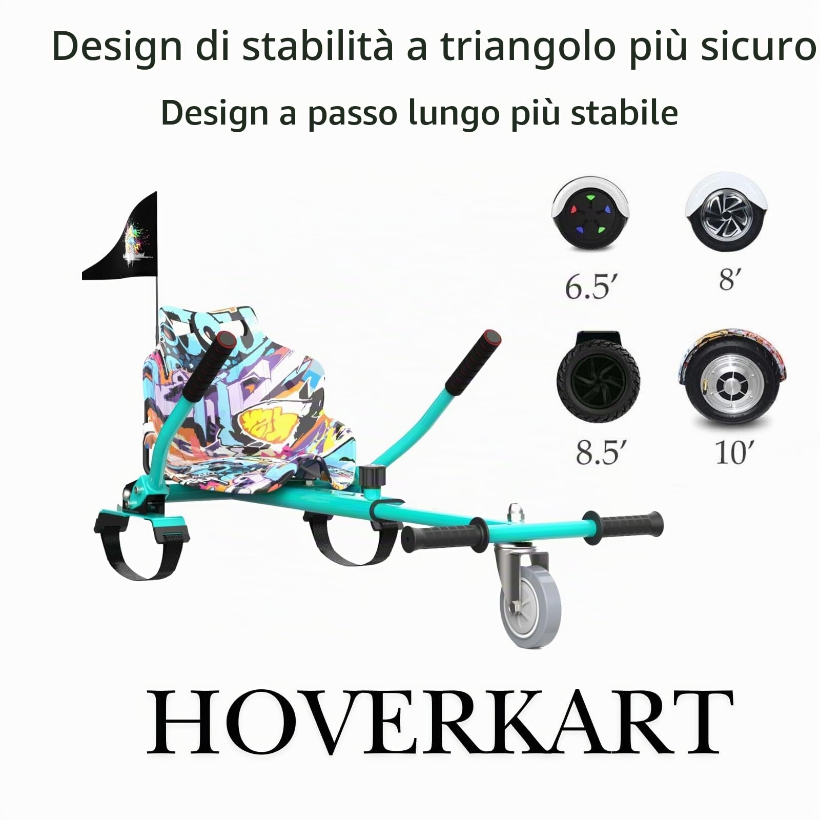 Sedile Hoverkart per Scooter e Gokart - Attacco sedile per Hoverboard, Hovergokart per Hoverboard, Sedile per Hoverboard, Compatibile con 6,5", 8,5" e 10"