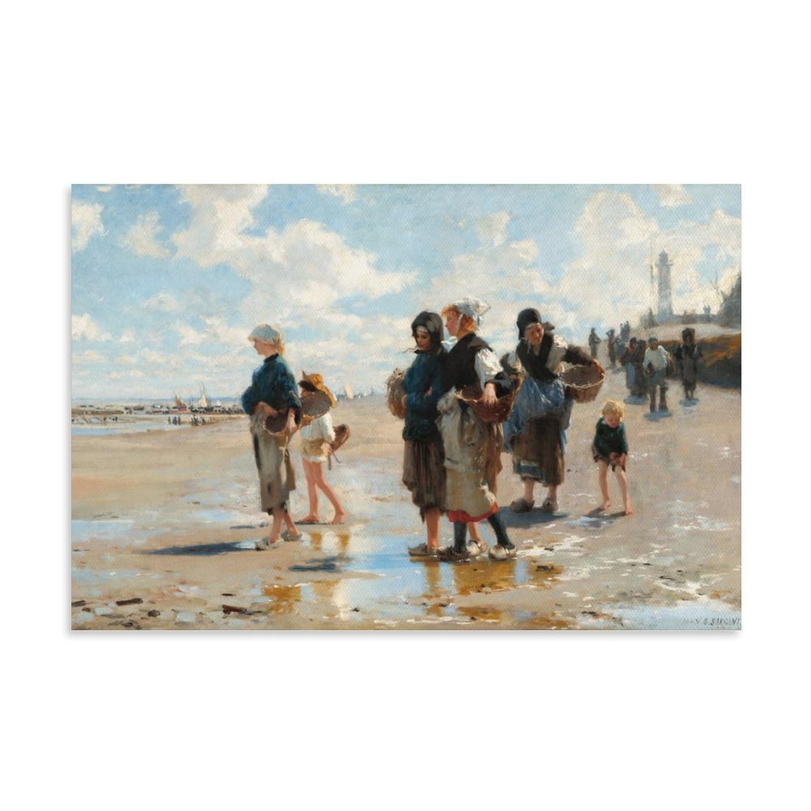Decter Unframe-Style Setting Out To Fish By John Singer Sargent Painter Artwork Poster Decorative Painting Canvas Wall Art Living Rooms Bedroom Painting 16X24inch(40X60cm)