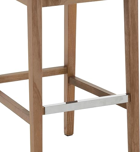 Miniatura 9 de Kmax Juego de 2 taburetes de bar de 30 pulgadas, taburetes de bar tapizados de granja con soporte trasero, taburetes de bar sin brazos de madera