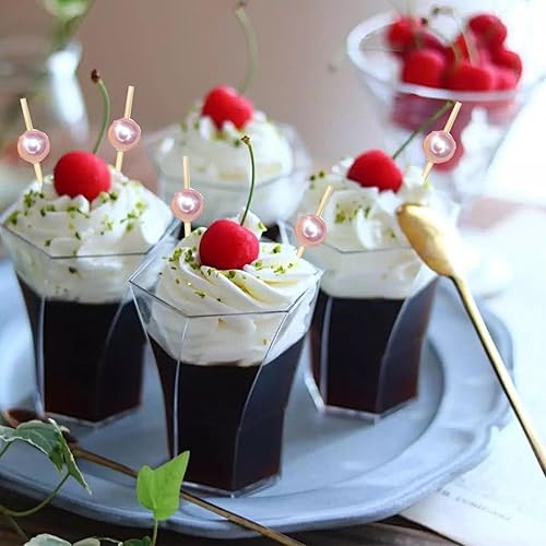 Miniatura 5 de 100 Piezas Palillos de Cóctel de Bambú, Brochetas de Cóctel para Aperitivos, Palillos de Dientes de Cóctel Elegantes, Accesorios de Charcutería