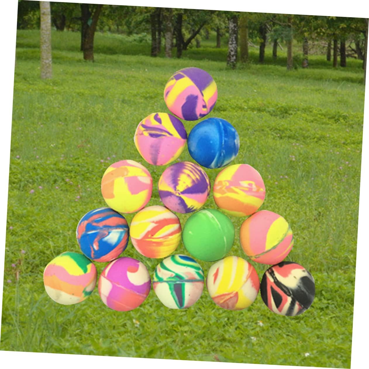 25Pcs Mixed Color Rubber Jumping Balls Bouncy Balls for Outdoor Play Parties and Games