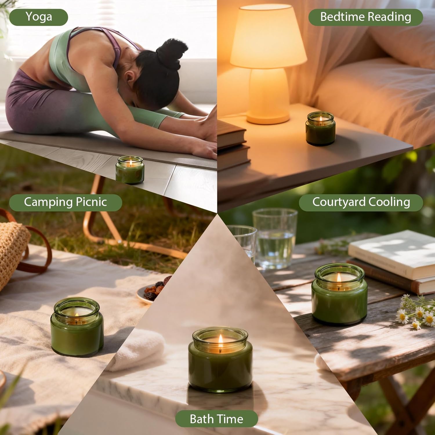 12-Pack 4oz Citronella Candles Outdoor in Reusable Tins– Long-Burning Ambiance Candles for Patio, Garden, Yard, Camping, Parties Outdoor Déco