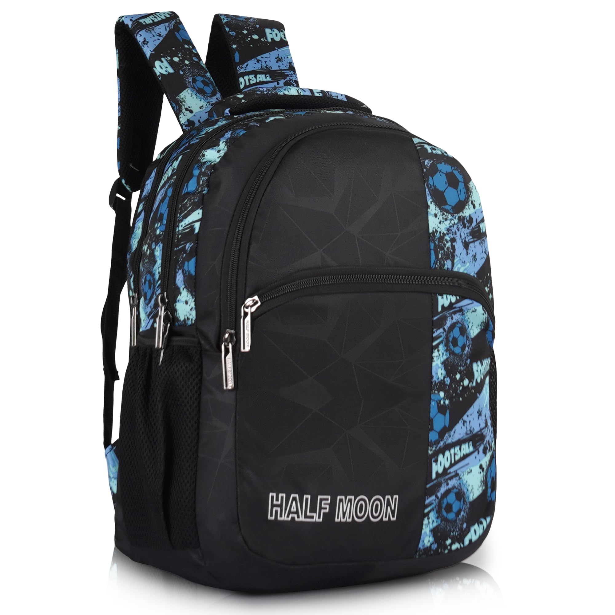 Half Moon Mens Black Laptop Backpack Half Moon Valex Unisex School