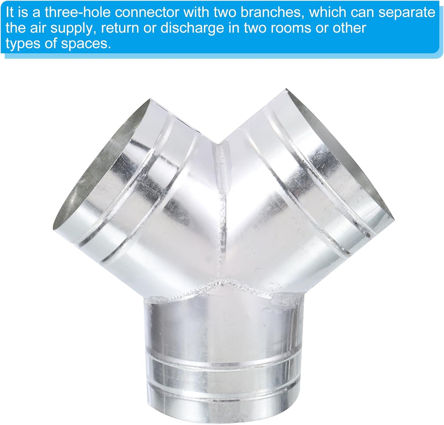 PATIKIL 6 Inch 3 Way Duct Splitter, Y Connector Air Vent Duct Hose Exhaust Pipe Adapter for Dryer Exhaust Fan Vent Systems HVAC