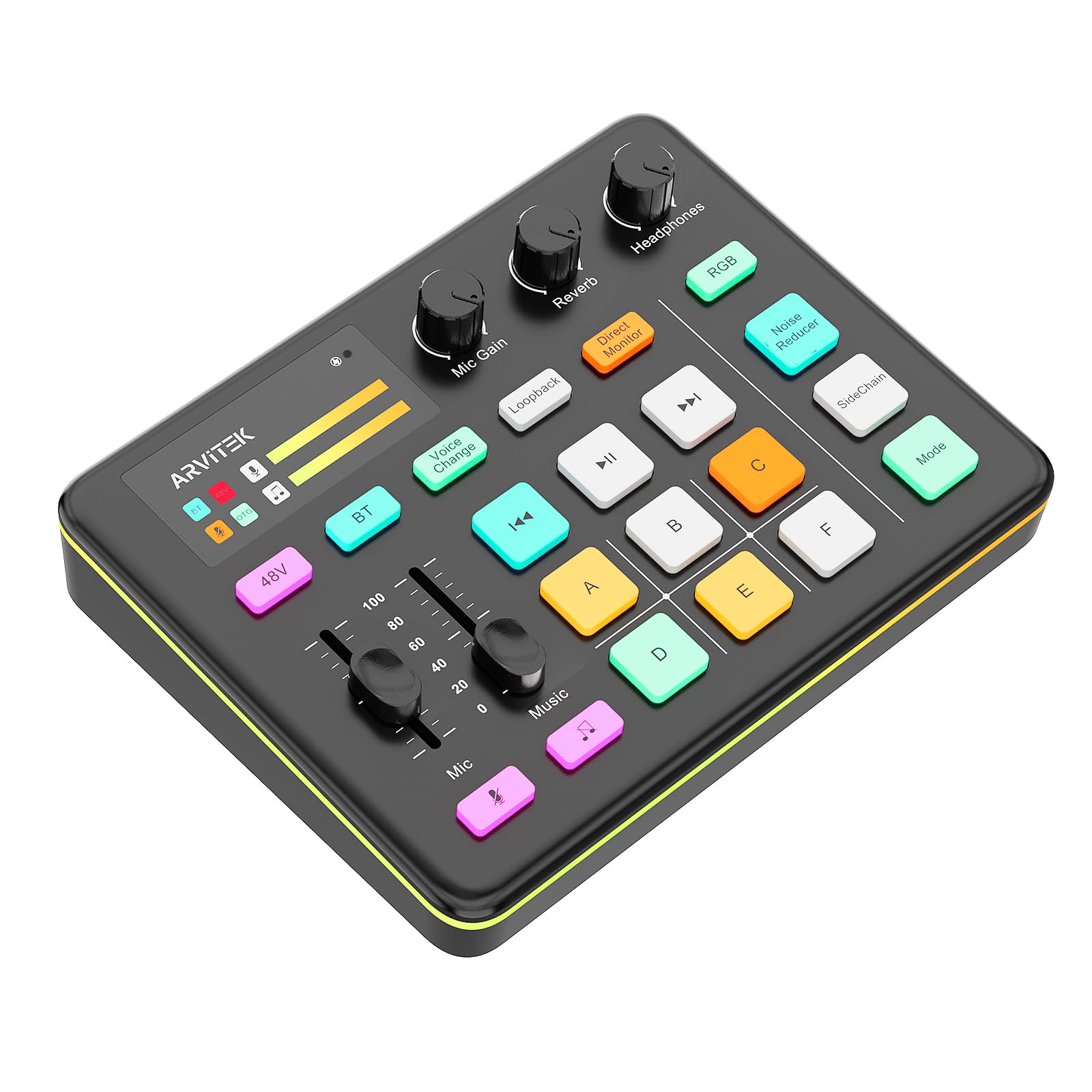 MAONO Gaming Audio Mixer, RGB XLR Table de Mixage avec préampli Pro