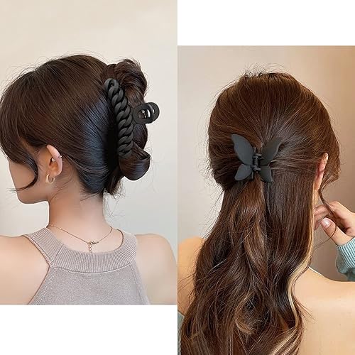 Miniatura 6 de Pinzas para el cabello, 7 estilos de pinzas negras para mujer, diferentes pinzas de garra medianas, pequeñas, grandes