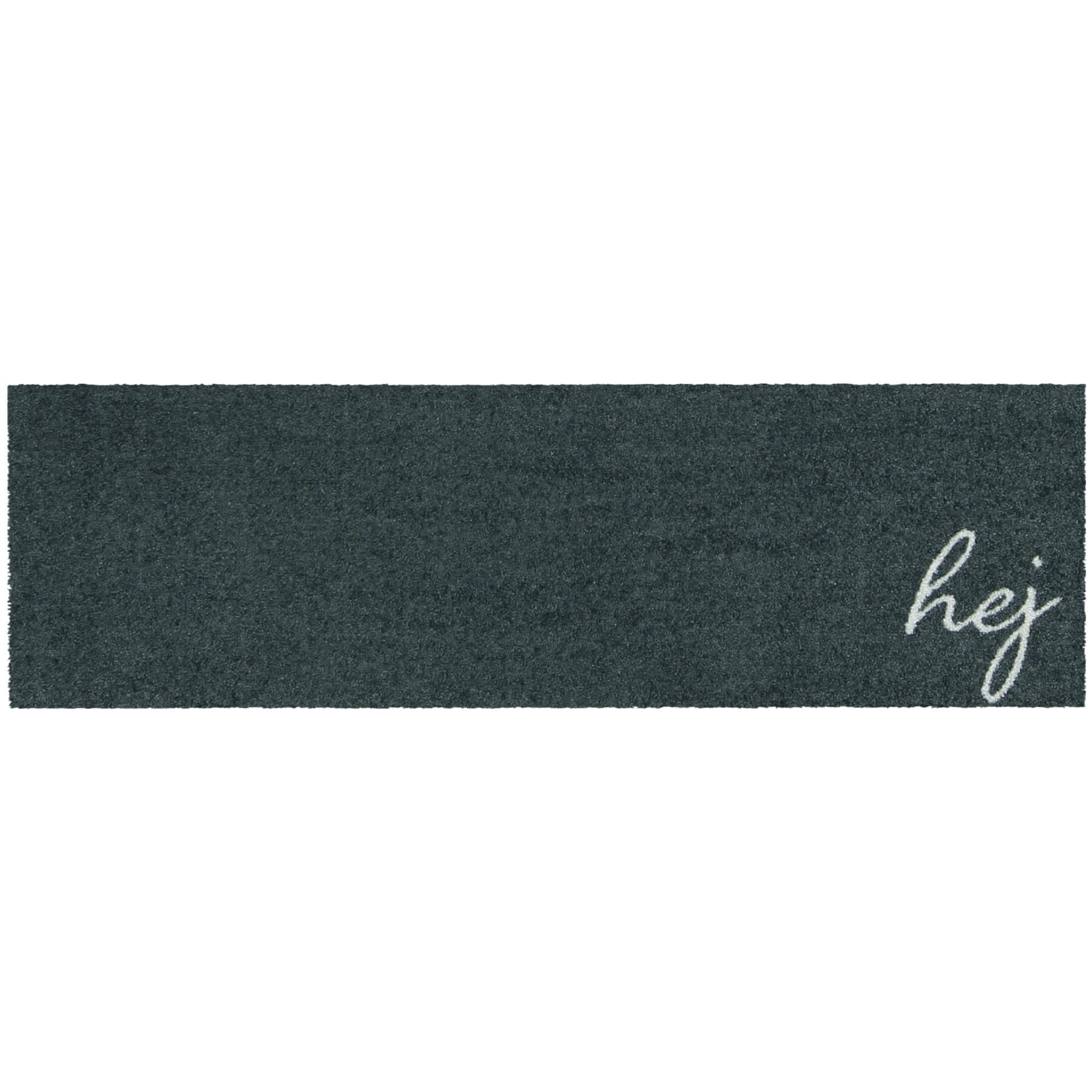 MOCAVI Hej Paillasson lavable pour l'extérieur et l'intérieur - Anthracite - 30 x 100 cm - Tapis long et étroit - Pour enlever les chaussures - Décoration intérieure et extérieure - Tapis de porte