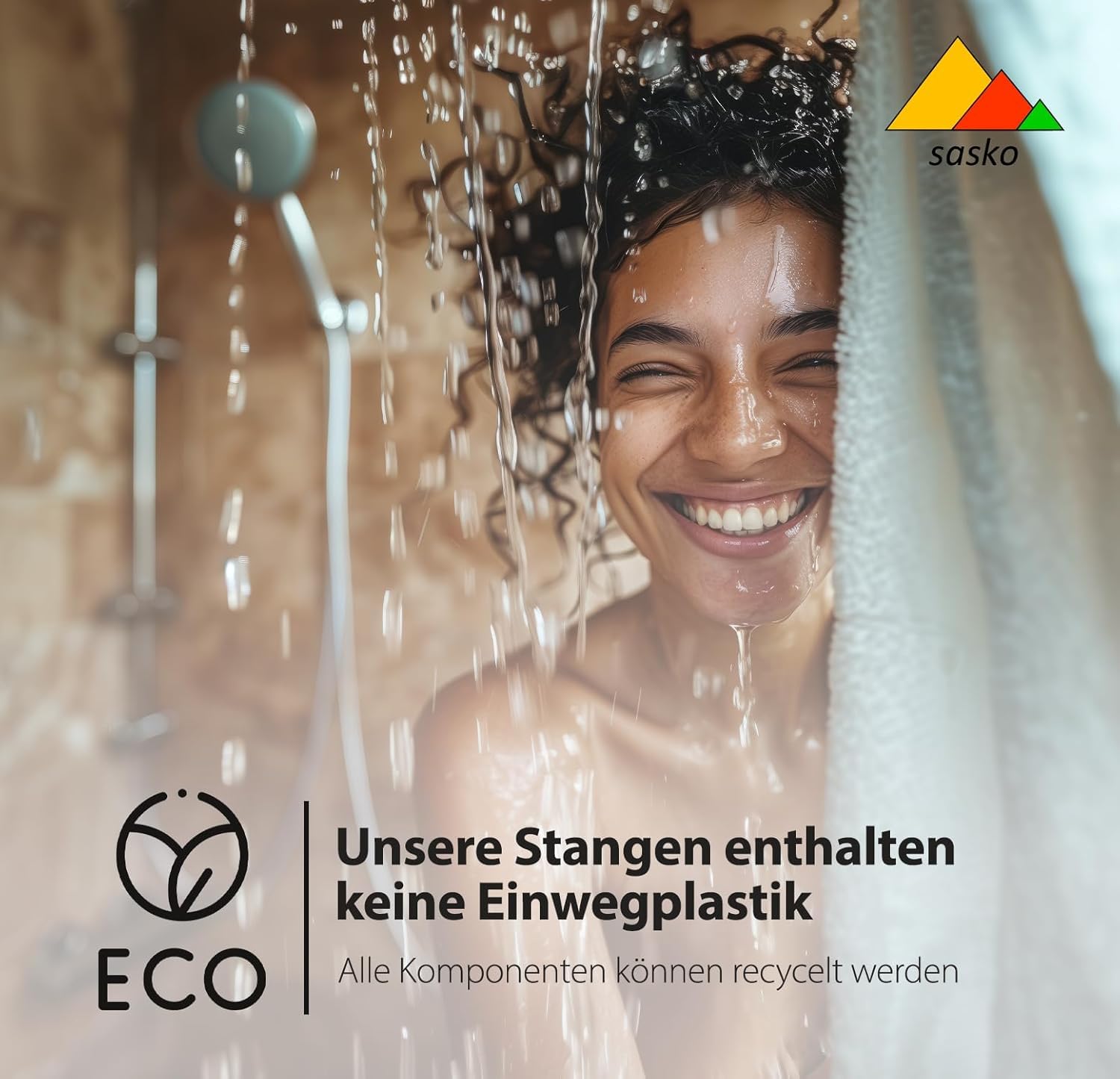 Sasko Duschvorhangstange Duschstange Ecke U-Form Duschvorhang Weiß - 200 Größen hergestellt in Polen -Aluminium Stabile für Vorhang für Badewanne & Dusche 70x140x70 cm - Ohne Deckenhalterung