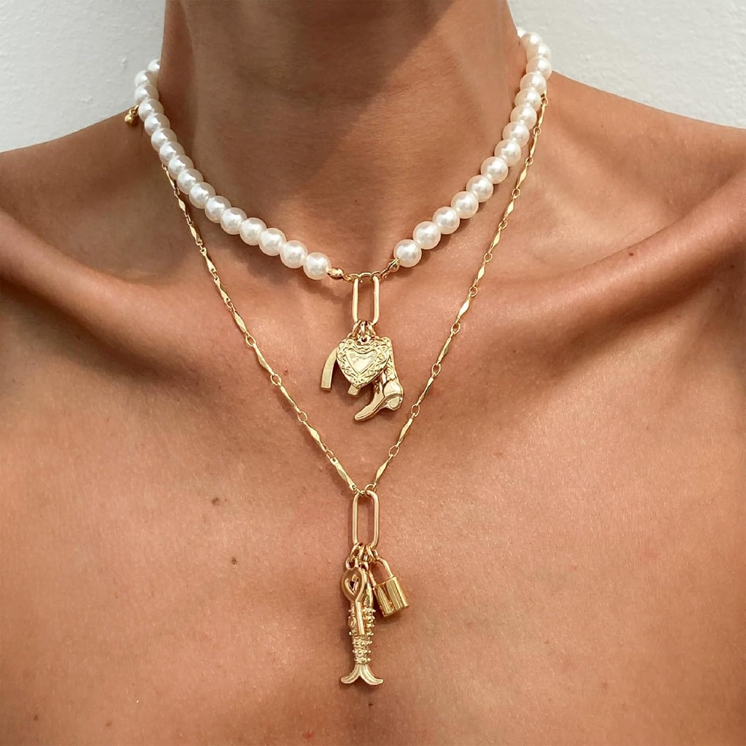 Fish Necklace Fish Charm Drop Pendant Necklaces Beach Inspired Jewelry Gold Pendant Necklace for Women Summer Statement Accessory - Image 2