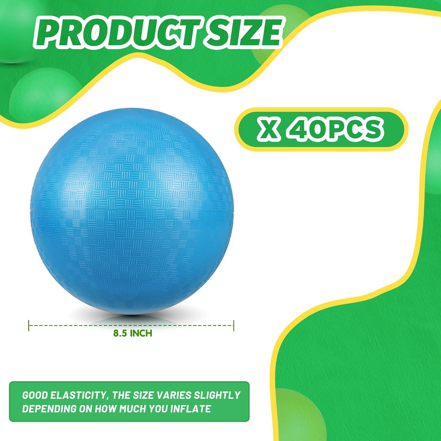 Jerify 40 Pack 8.5 inch Playground Balls Bulk Colorful Inflatable Bouncy Dodgeball Handball Kickball for Kids Adults Ball Games, Gym, Camps, Picnic,Beach, School,Indoor and Outdoor Games