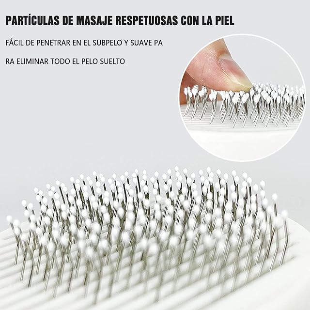 Foto 6 de 7 de KKNE Cepillo para Gatos con Botón para Extraer los Pelos. Cepillo Quitapelos para Pelo Corto y Largo. Peine…