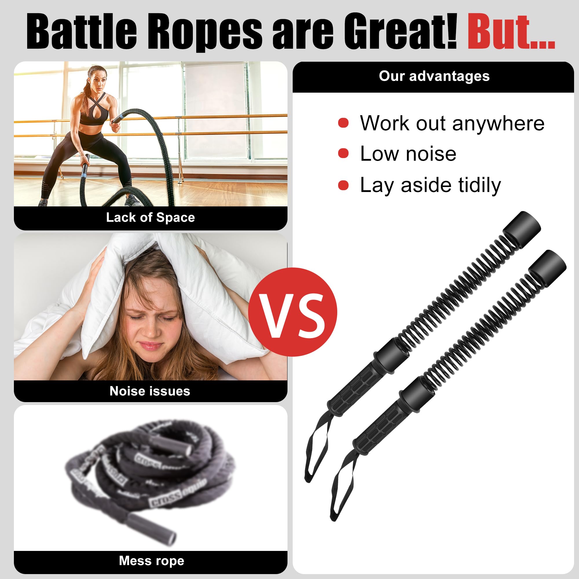 Kettlebell Battle Ropes At Home Heavy Jump Rope Battle Exercise