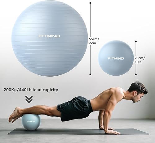 Miniatura 6 de Exercise Balls Set 22-30 Inch & 9 Inch, Small Pilates Ball with Pump, Pregnancy Ball for Women, Yoga Balls for Exercise, Small Exercise Ball for
