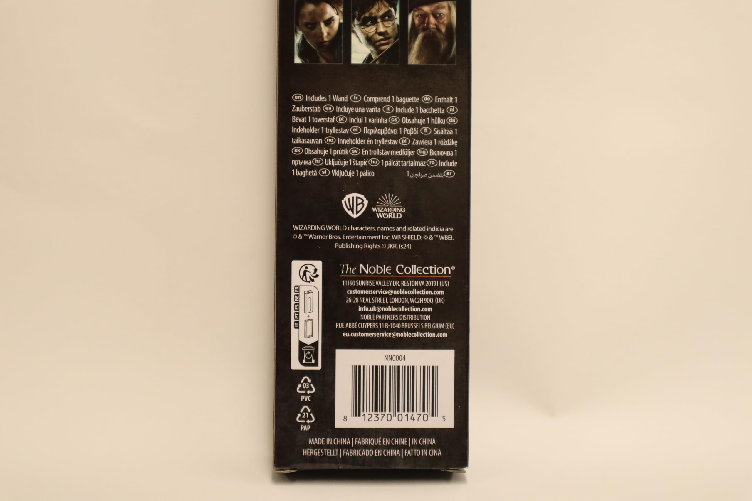 The Noble Collection - Professsor Dumbledore Wand in A Standard Windowed Box - 16in (40cm) Wizarding World Wand - Harry Potter Film Set Movie Props Wands