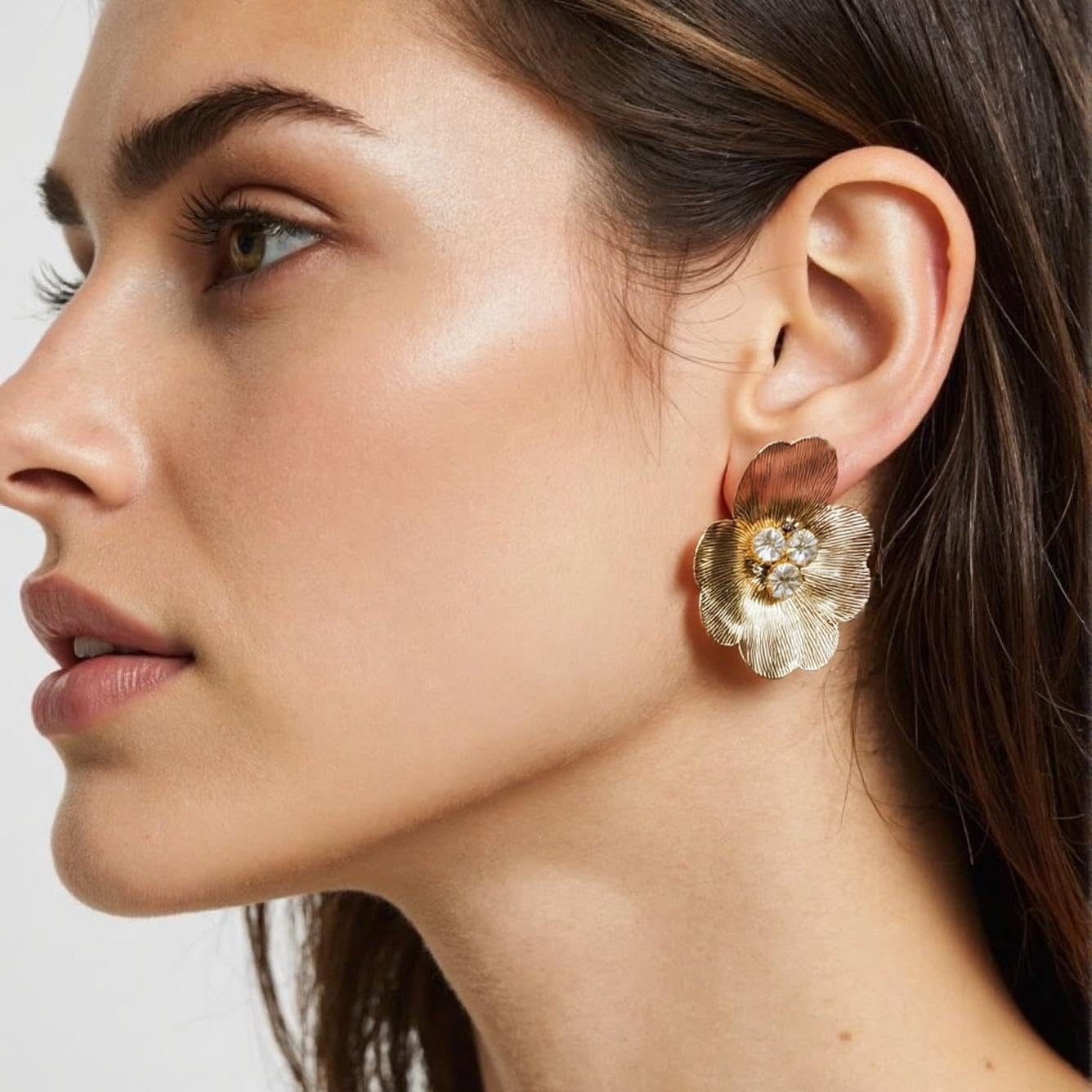 Gold Dangle Earrings for Women with Flower/Butterfly Elements Statement Stud Earrings for Women with Real Gold Plated 925 Sterling Sliver Ear Posts Hypoallergenic - Image 5