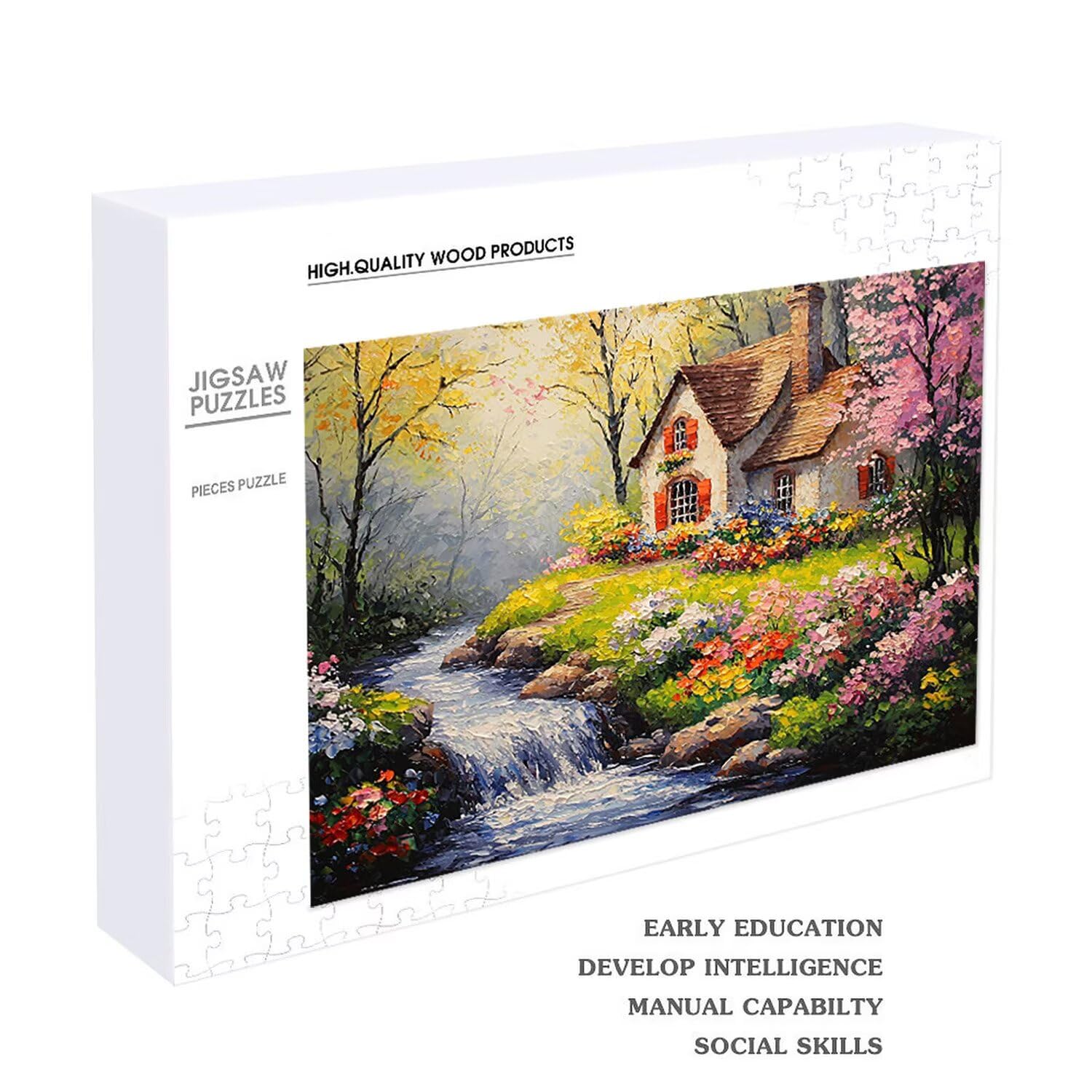 Domek rzeczny - Puzzle 1000 sztuk dla dorosłych - Puzzle DIY, kreatywna rozrywka, nowoczesna sztuka, klasyczne puzzle dla dorosłych i młodzieży w wieku 12 lat, pomysł na prezent dla mężczyzn i kobiet