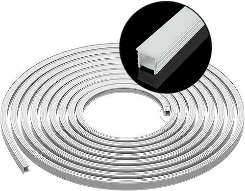 Miniatura 8 de ZHAOLIGH - Sistema de canal LED de silicona, tubo flexible de 16.4 pies, 1.181 x 0.787 in, tubo flexible para luz de neón de bricolaje, tubo en