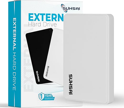 SUHSAI 250GB Portable External Hard Drive, 2.5" External HDD, Storage and Backup Drive, USB 2.0 High Speed Data Transfer Drive Compatible with Mac,