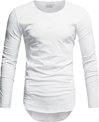 Herren Langarm Shirt Baumwolle - Slim Fit Henley Shirt, Vintage Style Für Fitness