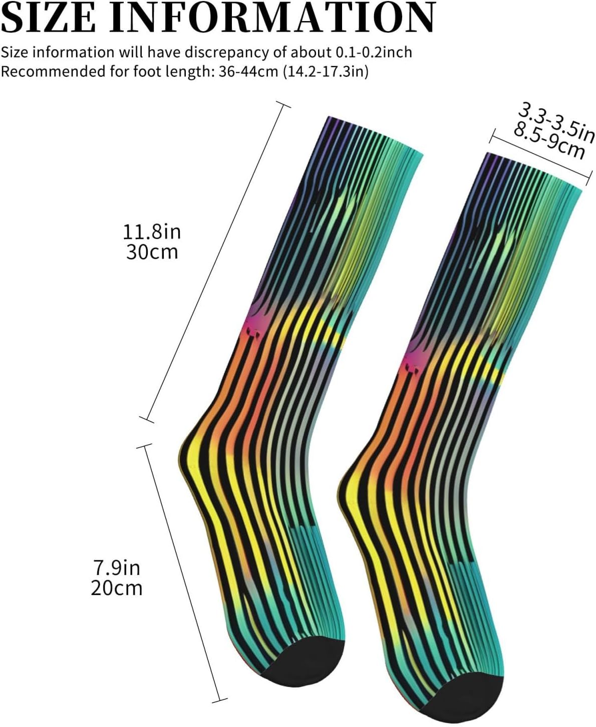 Striped Designs Print Compression Running Socks For Men And Women Athletic Socks For Everyday Use Socks