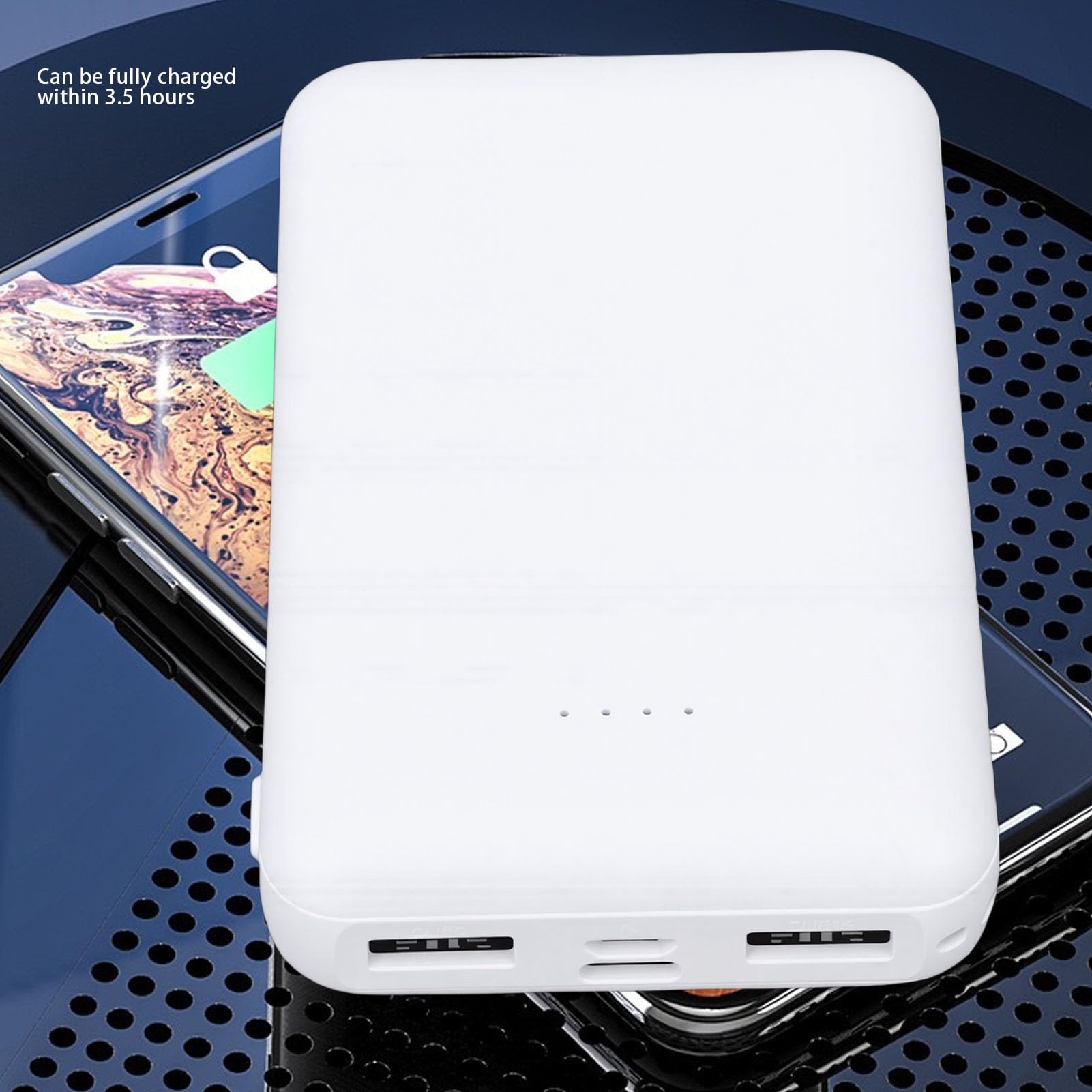 Qcwwy Batterie pour Vêtements Chauffants, Alimentation Rechargeable Universelle 10 000 MAh avec Indicateurs LED, Puissance de Sortie Stable, Chauffage Rapide pour Gilets Chauffants,