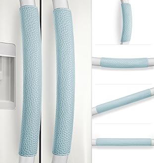 Refrigerator Door Handle Covers, 6 PCS, Adjustable Appliance Handle Covers, Keep Your Kitchen Clean, Microwave Oven Stove Dishwasher Handle Protector, Non Slip Fridge Handle Cover (Ice Blue)