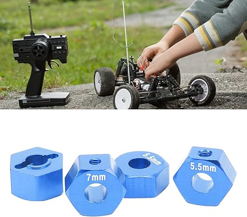 Miniatura 6 de plplaaoo Bujes de rueda hexagonales, 4 cubos de rueda hexagonales modelo RC de 0.551 pulgadas, hexagonal de rueda RC de 0.551 in, 0.217 in y 0.276