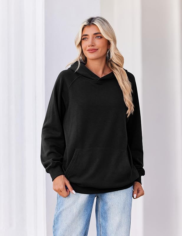 Zeagoo Hoodies for Women Fleece Black Hooded Sweatshirt Trendy Fall Clothes image 2