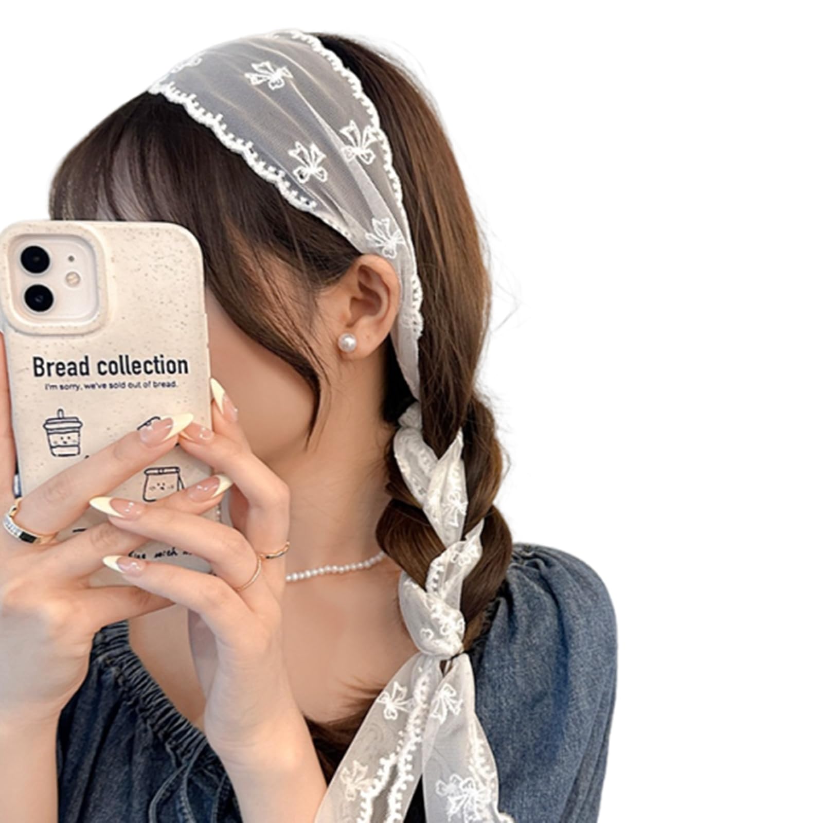 Amazon.co.jp: ヘッドスカーフ バンダナ スカーフ レース シフォン