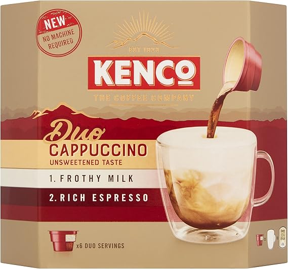 Kenco Duo Cappuccino Unsweetened Instant Coffee, 21.35g Amazon.co.uk