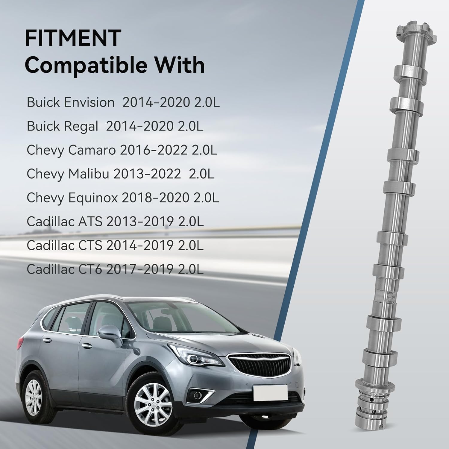 12626901 Engine Exhaust Camshaft Compatible with Buick Envision Regal, for Cadillac ATS/CTS/ CT6, for Chevrolet Camaro Malibu Equinox for GMC 2.0T 2013-2023 Engines Camshaft Assembly Replace 636468