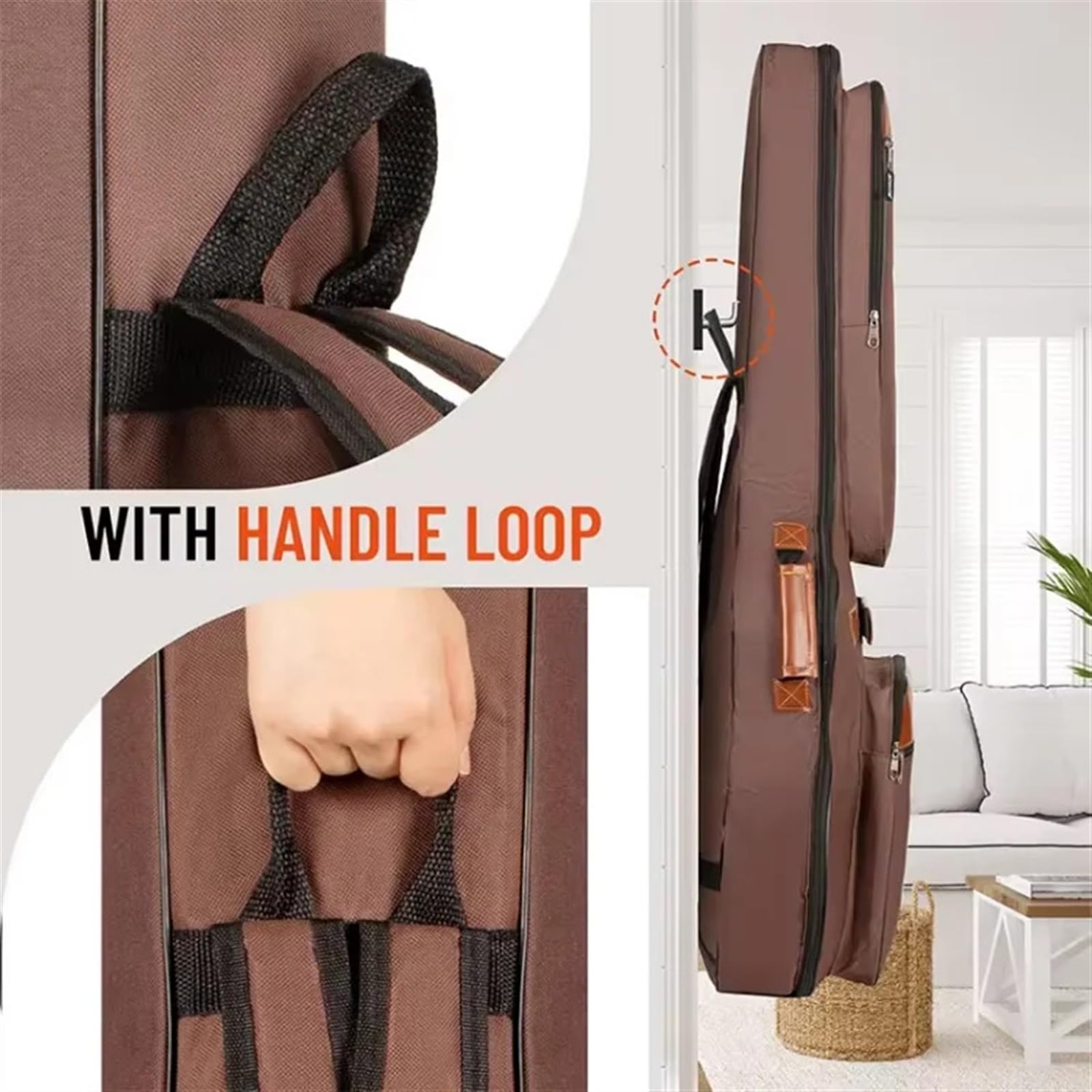 Funda para Guitarra Mochila Impermeable Oxford 600d de 41 Pulgadas for Guitarra clásica y Folk