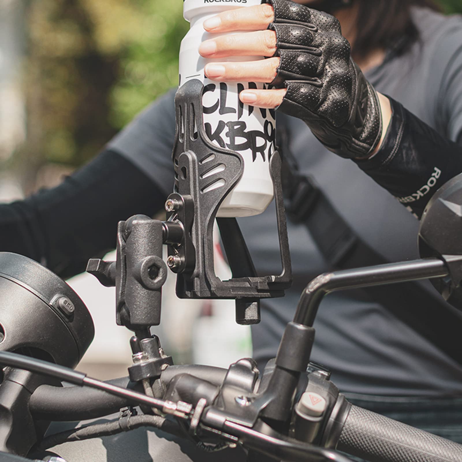 ROCKBROS Porte-bouteille pour vélo, moto, avec rotation à 360 °, réglable, léger, porte-gobelet pour vélo, moto