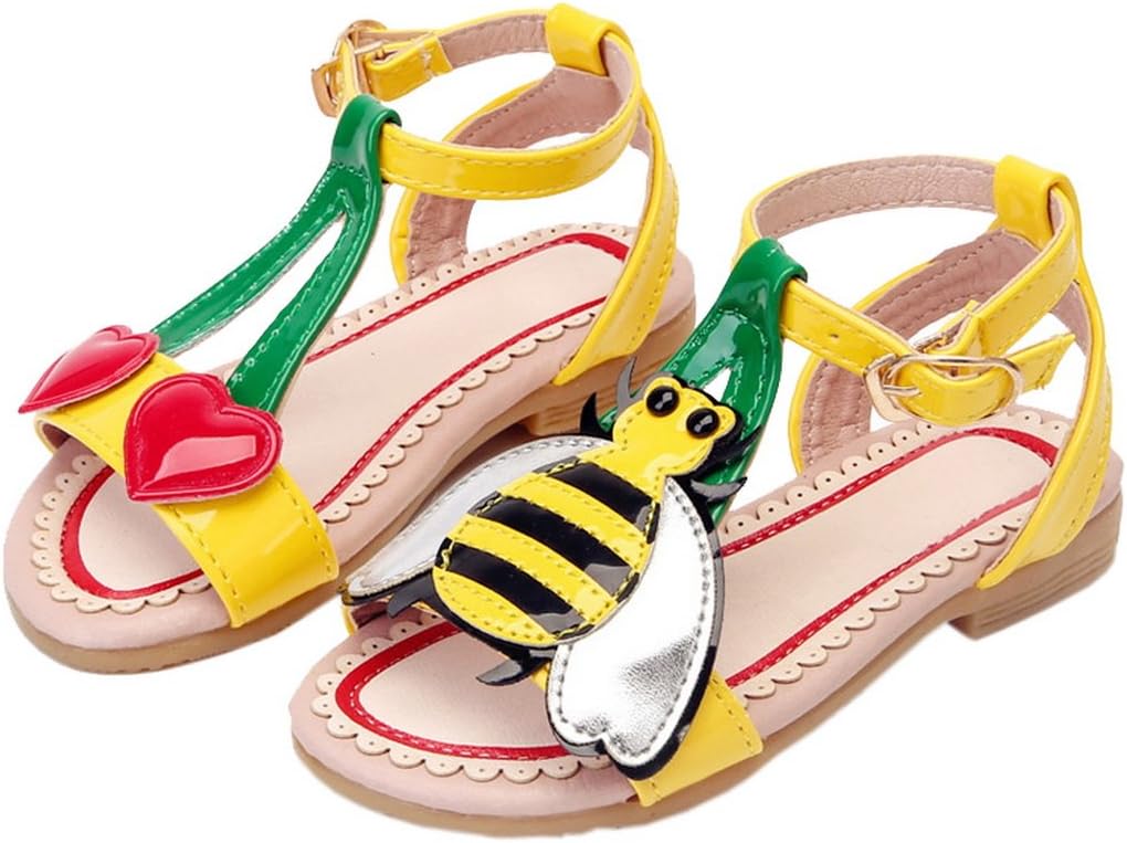 Vokamara Cute Flat Sandals for Girls T Strap Summer Shoes
