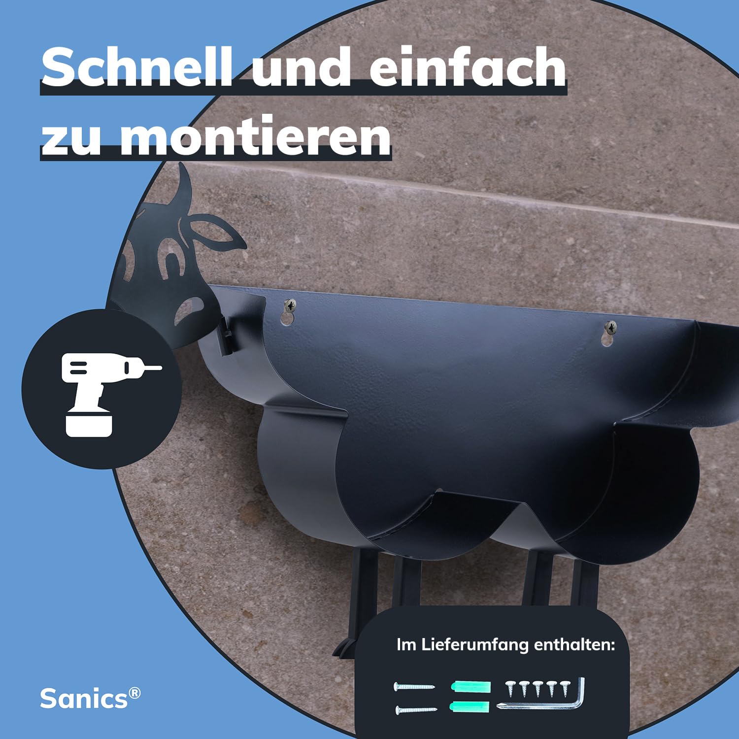 Ersatzrollenhalter Freistehend - WC Papierhalter Hängend - Wandhalterung - Kuh - Toilettenpapierhalter Tiere - Schwarz, Koe 2