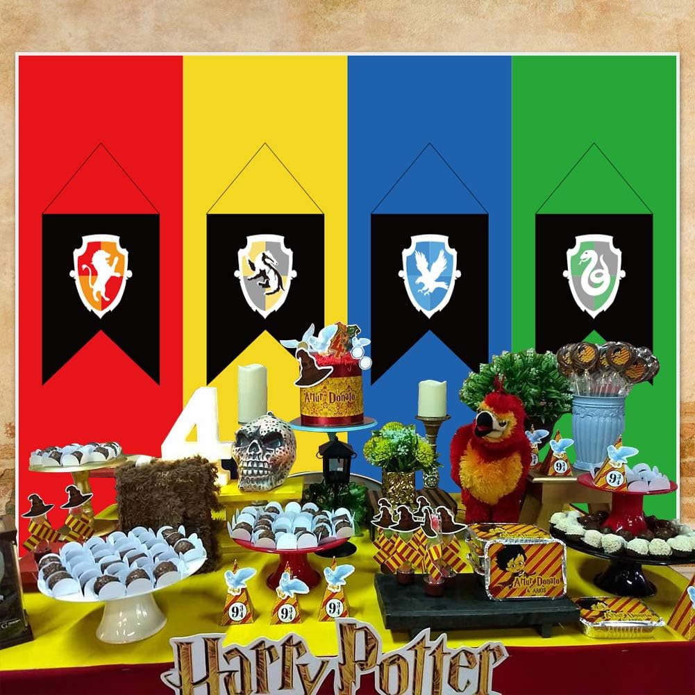 Birthday Party Ideas, Backdrops for Photography Theme Decoration Supplies, Hogwarts House Wall Banners Wizard Boy Party Supplies Favors Birthday Party Decoration 59"X 82.6"