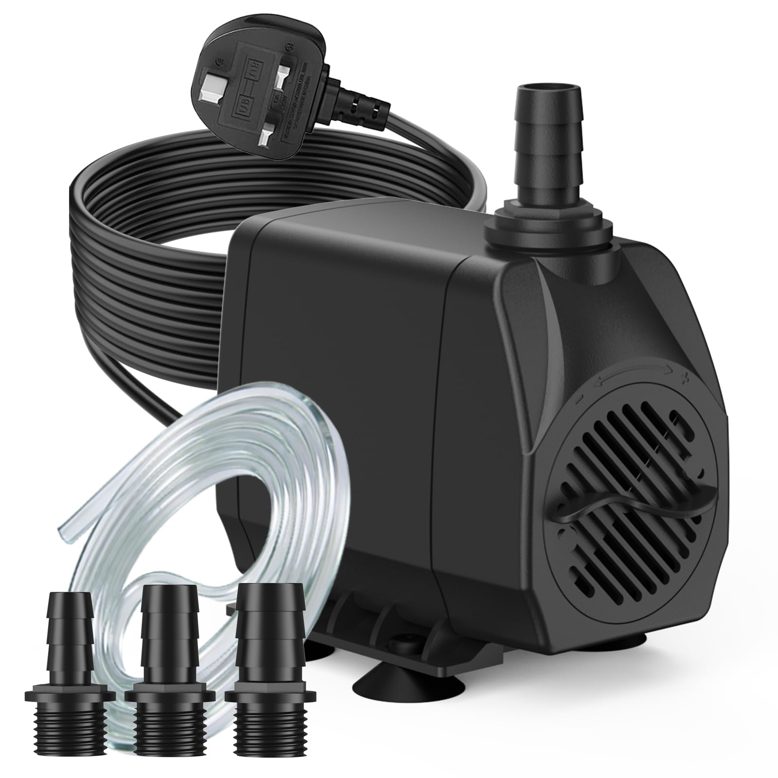 SongLong 2500L/H 45W Wire Length: 3m Submersible Water Pump - Ultra Quiet, 2.5M High Lift & Over Heating Protection for Water Features, Hydroponics, Fountains, Ponds