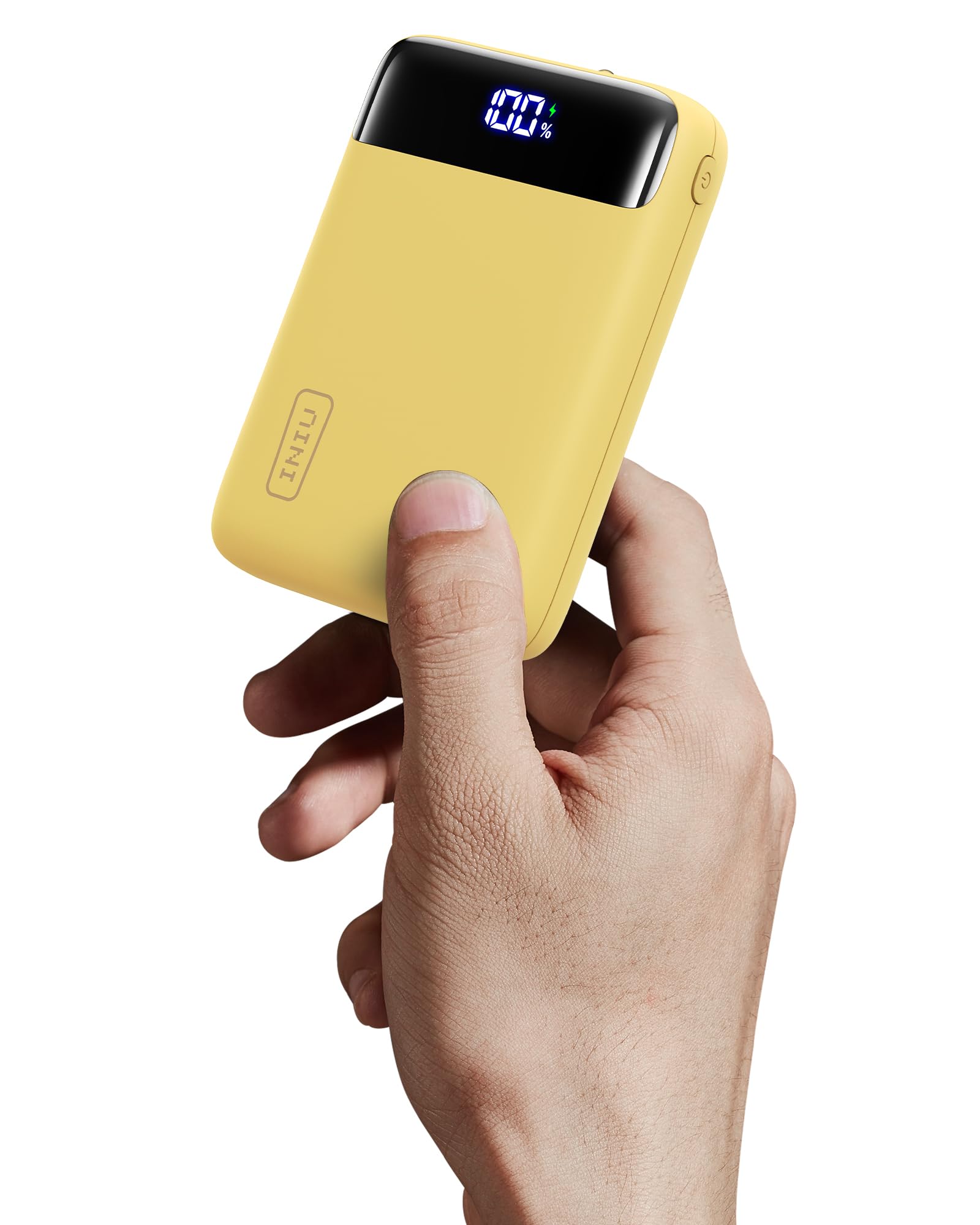 INIUPortable Charger, 20000mAh Small Power Bank, 22.5W Fast Charging Compact Battery Pack, Flight Family Traveling Essentials Phone Charger for College Students Travelers Teen Boys Girls, Yellow