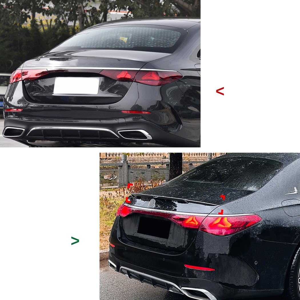 Rear Trunk Top Spoiler Lip tail wing Car Styling Tuning Body Kit Accessories Black, Compatible with Benz E-Class W214 E260 E300 2024 UP,Carbon Fiber Look, normal