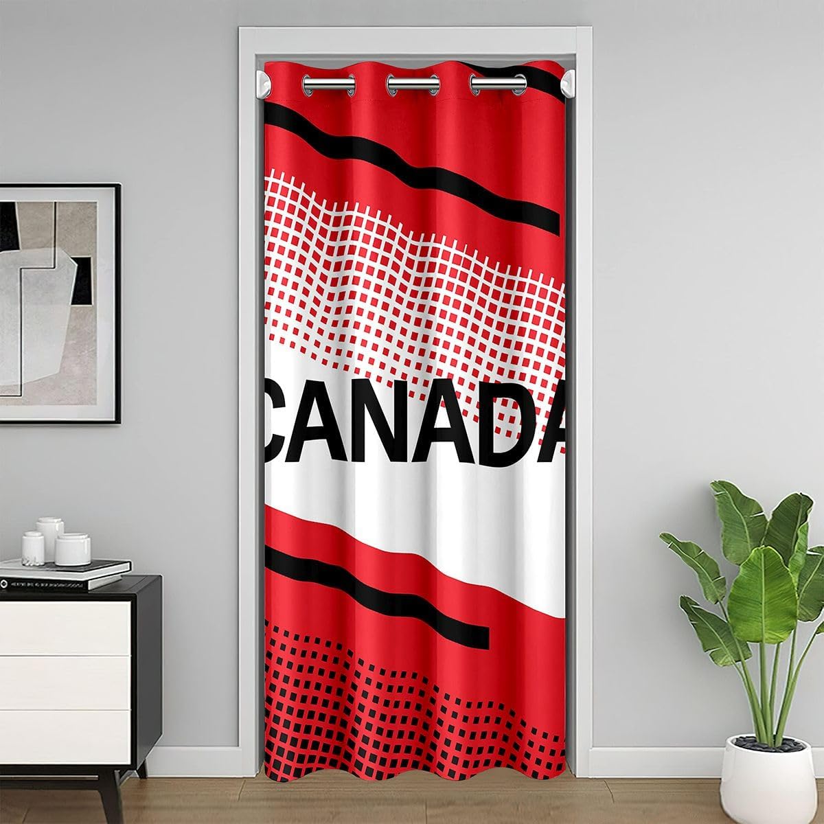 jejeloiu Lacrosse Door Curtain for Doorway Privacy Lacrosse Sticks Closet Cover for Bedroom Living Room Sports Game Room Divider Curtain 52" x 84" Darkening Blackout Home Decor