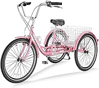 Vista 9 de LILYPELLE Adult Tricycle 7 Speed, 3 Wheel Bike Adult, 20/24/26 inch Wheels Cruiser Bikes with Cargo Basket for Seniors, Women, Men