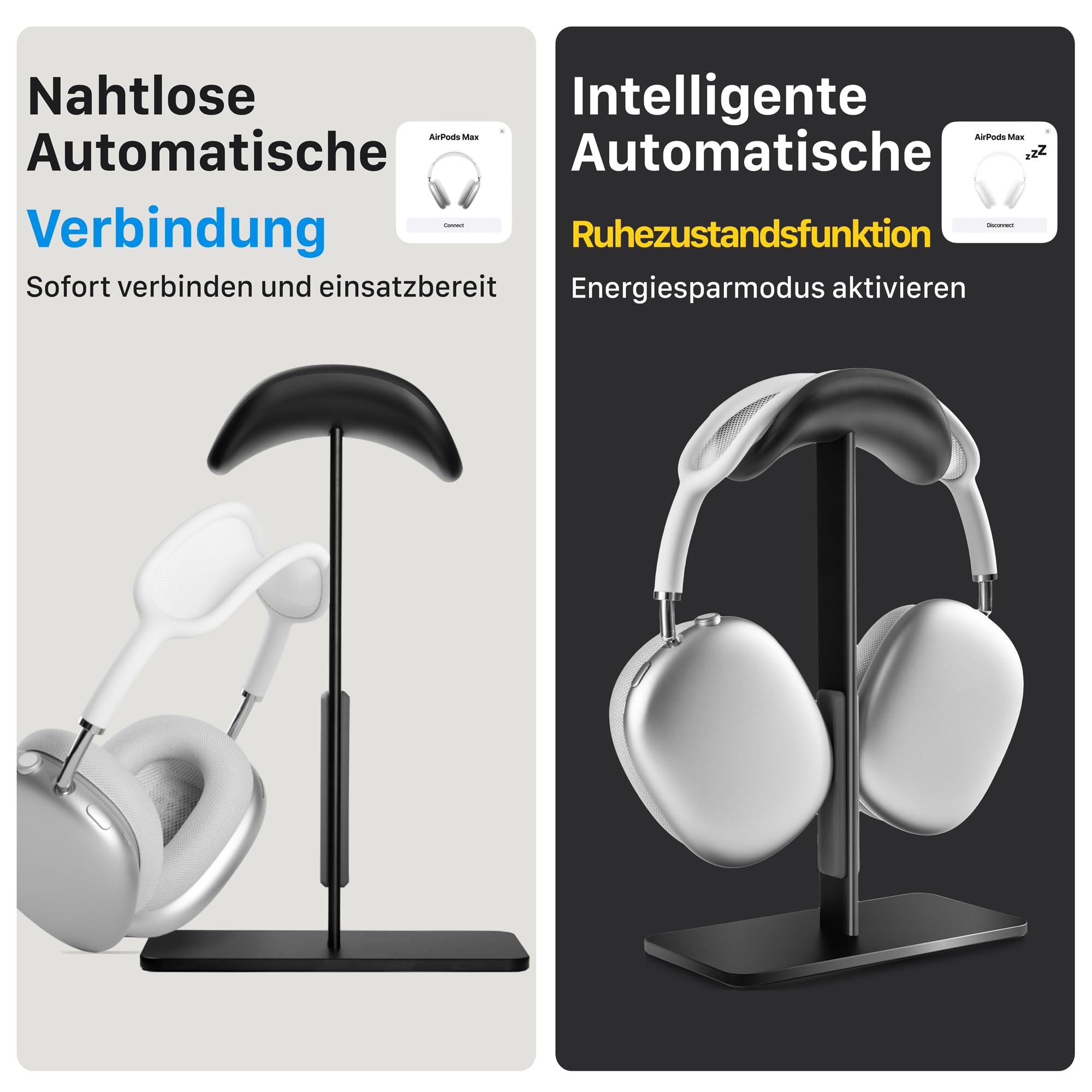 AirPods Max Ständer Aluminium Kopfhörerhalterung Schlafmodus rutschfest kratzschutz Schwarz
