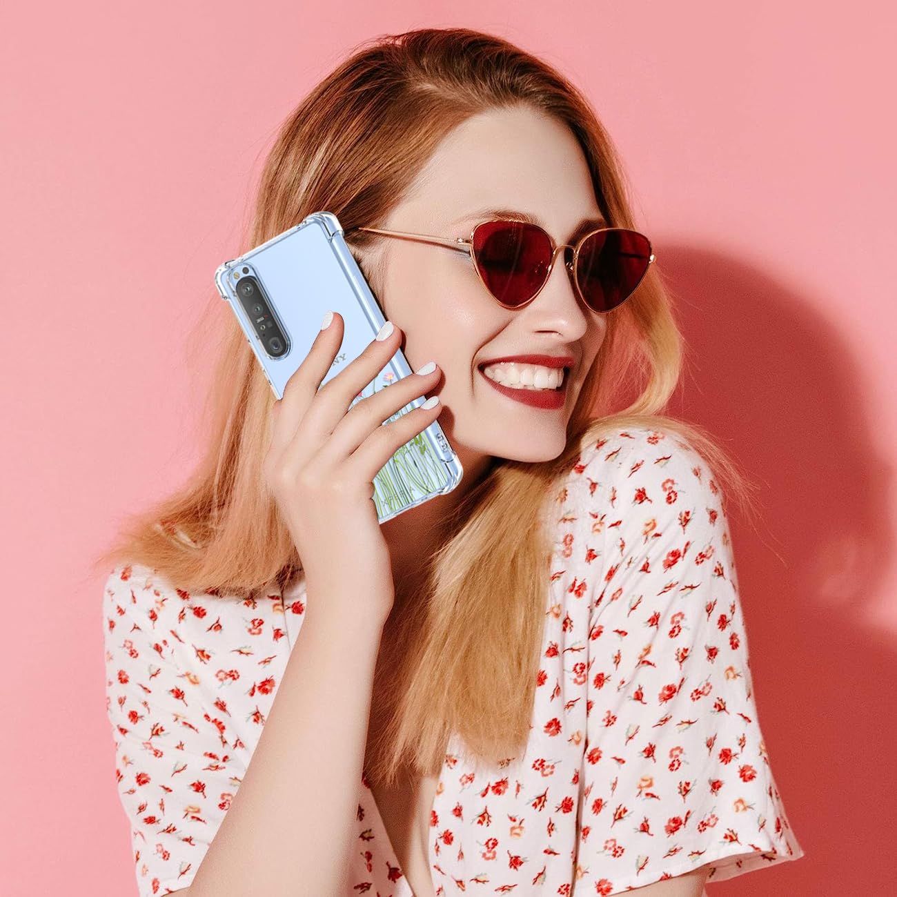 Handyhülle Für Sony Xperia 10 II – Transparent Mit Blumenmuster, TPU, Stoßfest