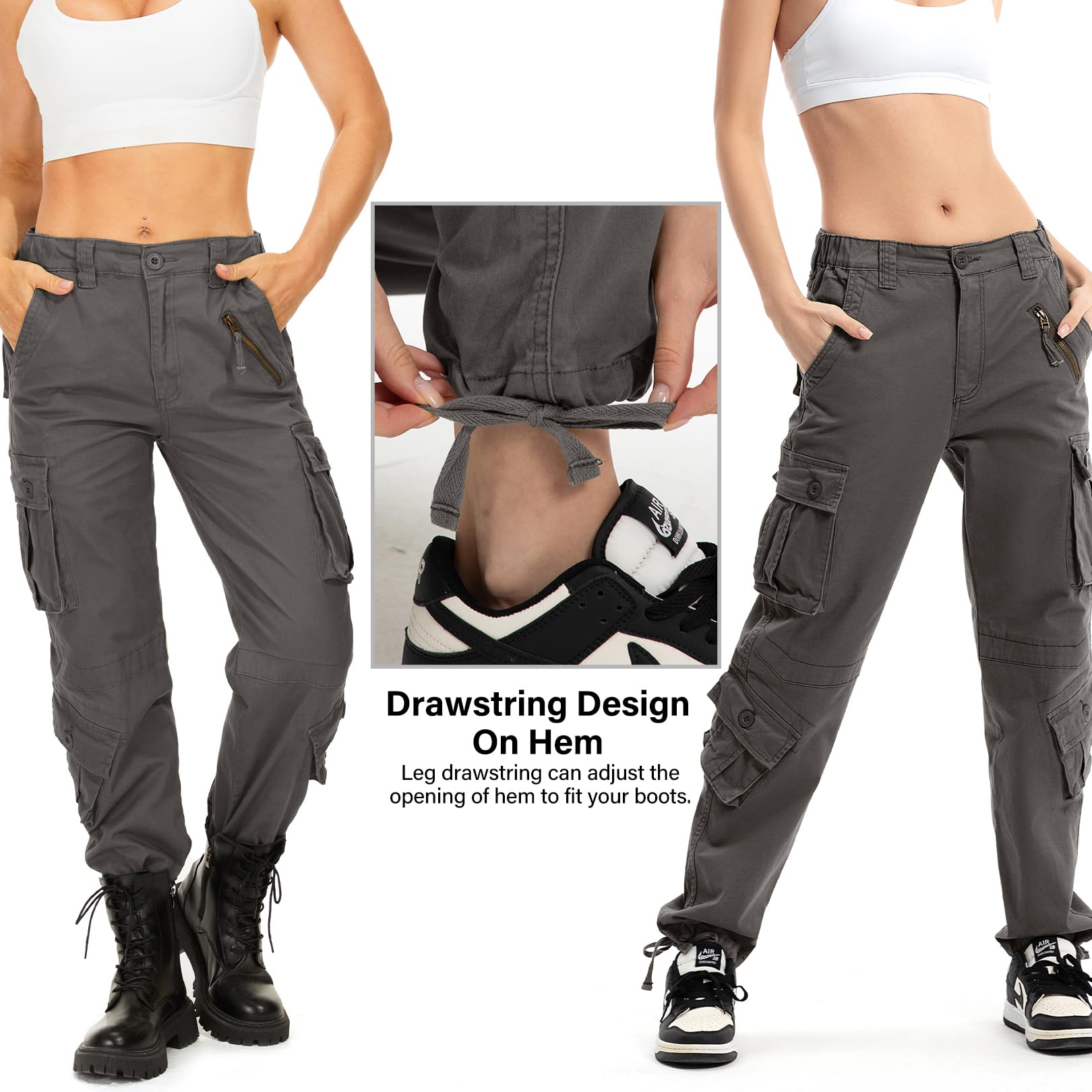 Jessie Kidden Pantaloni cargo da combattimento da donna, mimetici, militari, tattici, da lavoro
