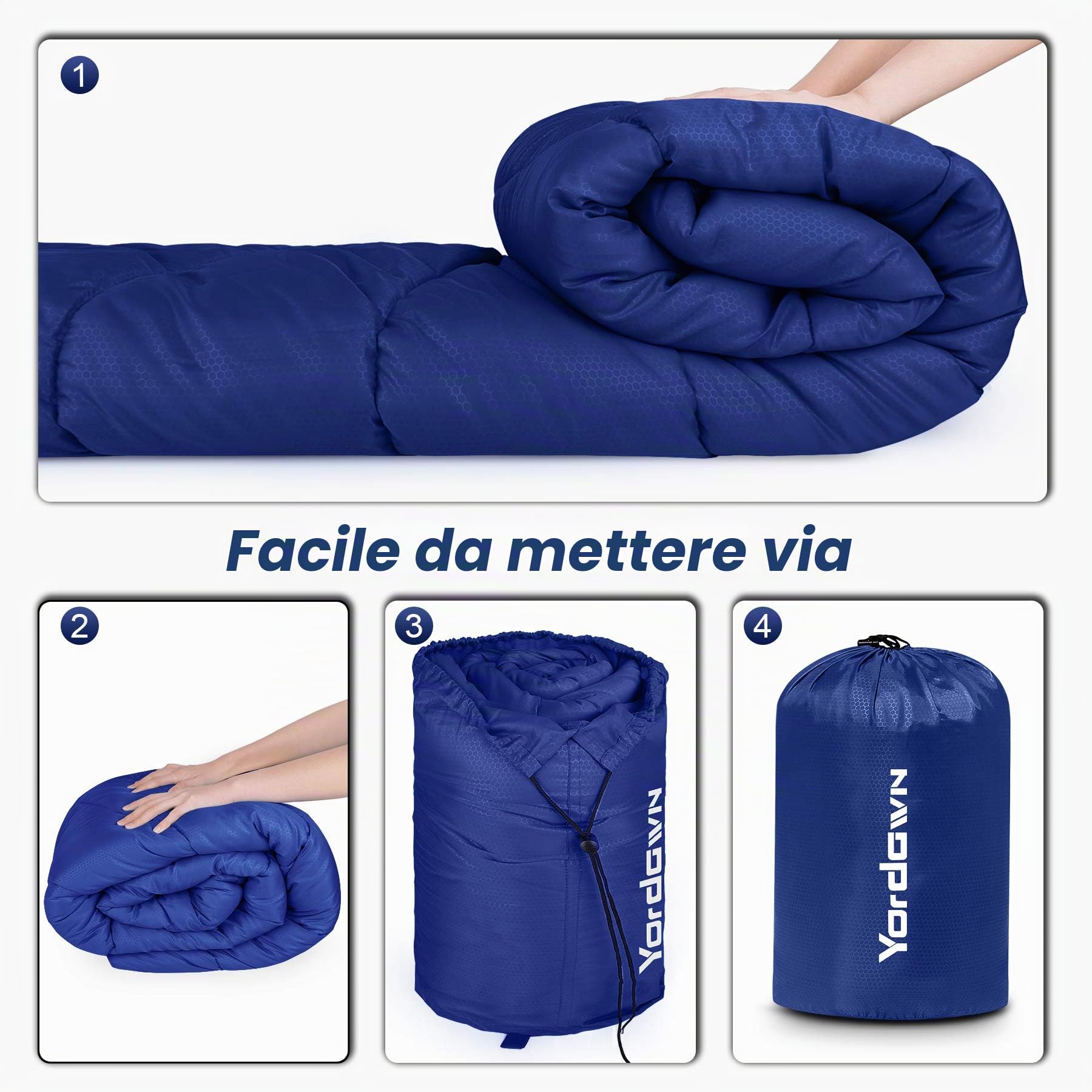 Sacco a Pelo 4 Stagioni Invernale Estivo, Sacco a Pelo Compatto da Campeggio Escursionismo Ultraleggero con un Sacco a Compressione, Impermeabile Sacchi a Pelo per Adulti e Bambini