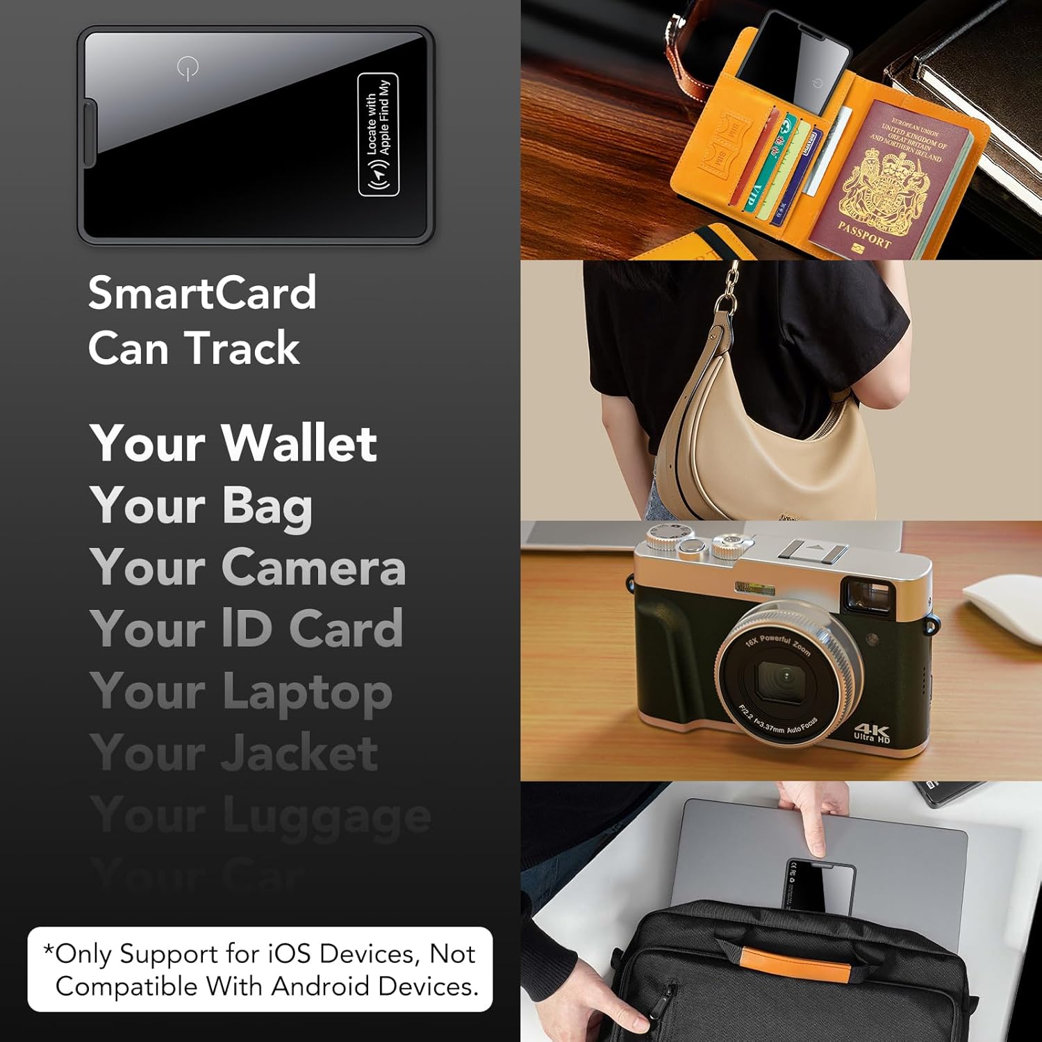 2026 New [Apple MFi Certified] Slim Wallet Tracker Card 0.09in for Apple Find My (iOS Only), GPS Tracker Card (2 Pack) for Airtag Wallet, Wireless Charging, Key Finder and Item Locator for Passport - Image 9