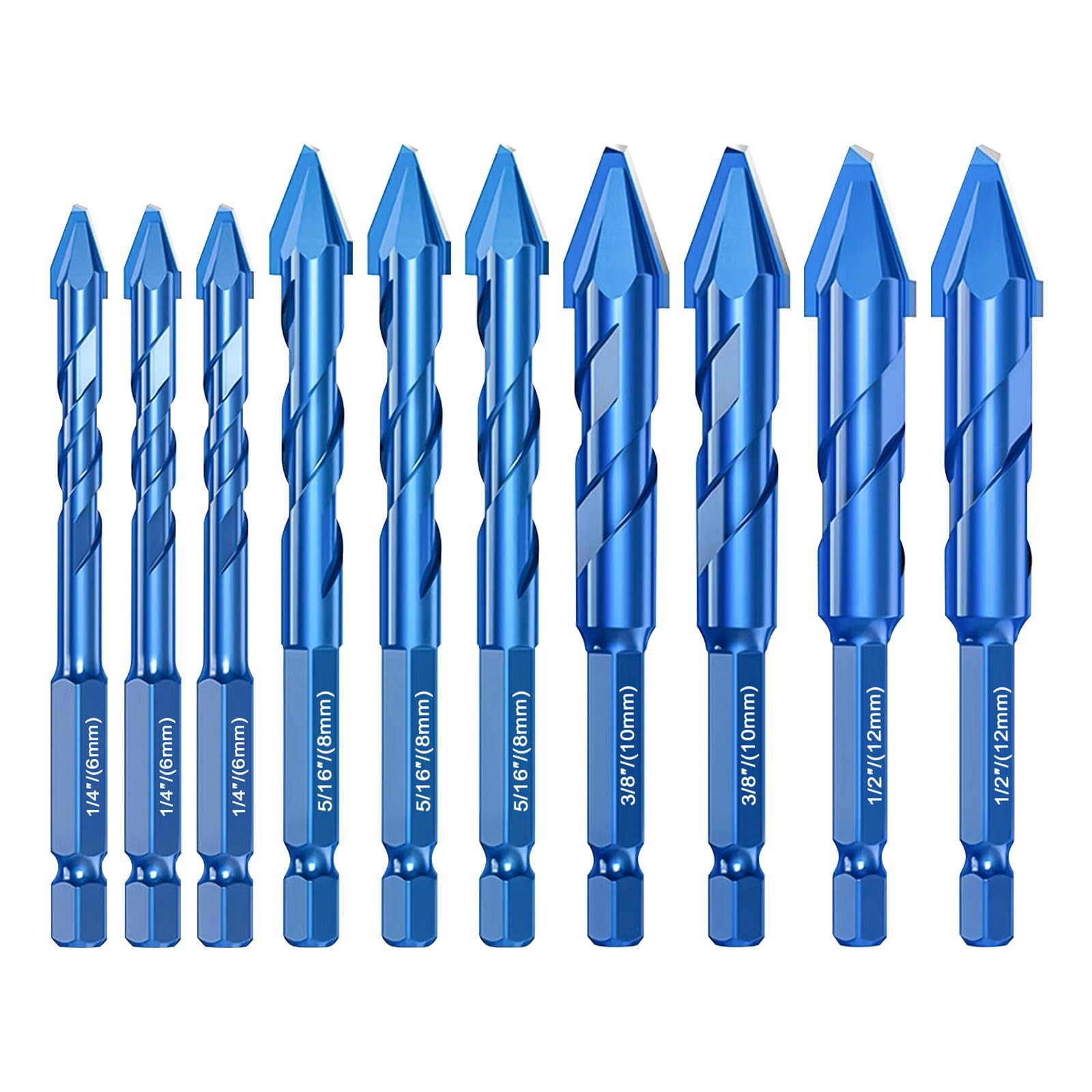 10 Pcs High Strength Eccentric Twist Drill Bit